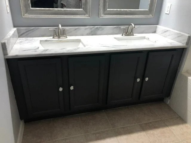 Bathroom vanity installation completed by Friendly Local Pros